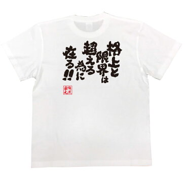 おもしろtシャツ 俺流総本家 魂心Tシャツ 格上と限界は超える為に在る！！【漢字 文字 メッセージtシャツおもしろ雑貨 背中で語る 名言】