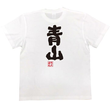 おもしろtシャツ 俺流総本家 魂心Tシャツ 青山【名前 苗字 漢字 文字 イベント なまえ お笑いTシャツ|おもしろtシャツ 大きいサイズ プレゼント 面白 メンズ ジョーク グッズ 文字tシャツ バックプリントtシャツ 文字入り 外国人 お土産 誕生日 背中で語る 名言】