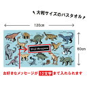 【 おもしろ プレゼント 】【恐竜 好き プレゼント】名入れ バスタオル 恐竜柄 大判タオル【名入れタオル 子供 誕生日 恐竜グッズ ティラノサウルス マンモス アンモナイト ステゴサウルス ヴェロキラプトル トリケラトプス 子ども キッズ 男の子 ギフト 名前入り 卒園 】 2