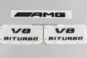 AMG リアエンブレム ＋V8BITURBO サイドエンブレムブラック(艶有り)W463 新型 Gクラス 2018年以降〜ナイトパッケージ専用品G350d G400d G550 G63AMG W463A/W464 ナイトエディション・ブラックエディション