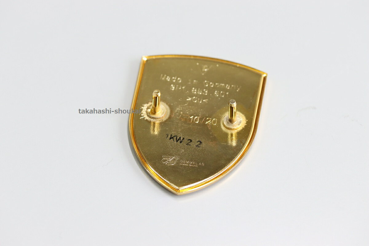 フロントボンネットクレストエンブレム+取付セット(ガスケット・ナット)【9P1853601・7L5853611B・WHT004974】ポルシェ911997型パナメーラ970型カイエン958・957型ボクスター・ケイマン987型