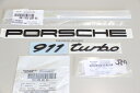 【PORSCHE】【911】【turbo】リアトランク用マットブラック（艶消し黒）エンブレム 991型 ポルシェ911　他 997 996 993 などにも