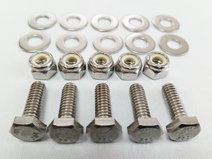 1/4-20×3/4 1/4インチ-20山×3/4インチ ステンレス18-8(304) ボルト ナット ワッシャーセット 5個パック ボート トレーラー ボートシート バスボート