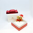 ジュエリーボックス 宝石箱 BOX ケース ジュエリーラッピング 赤 リボン ファッション小物 可愛い くま クマxmas-box2くまのストラップ付 新品 バ...