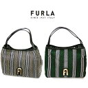 フルラ トートバッグ ハンドバッグ FURLA WB00919 レディース ブランドバッグ ストライプロープ プリムラ Primula ホーボーバッグ L ソレントカーフスキン グリーン ストライプ メッシュ あみあみ カゴバッグ 大容量 A4 緑 鞄 カバン 大きい ロゴ 並行輸入品