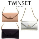ツインセット TWINSET ストラップ付 ミニ クラッチ ショルダーバッグ フォーマル ブランド バッグ 新品 251th7020 ピンク シルバー ブラック 銀 黒 ゴールド 金 レディース 並行輸入品 (t77)