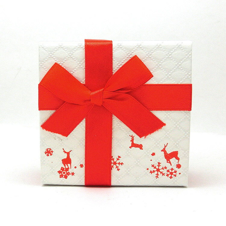 ジュエリーボックス 宝石箱 BOX ケース ジュエリーラッピング 雪の結晶 トナカイ 赤 リボン ファッション小物 可愛い xmas-box ぬいぐるみと一緒に贈りませんか 新品 ホワイトデー