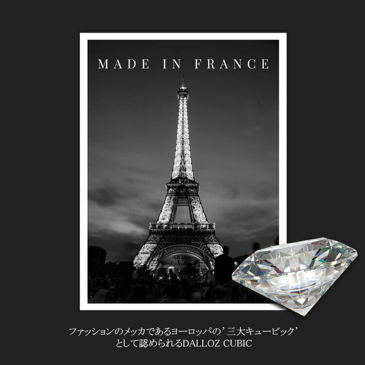 フランス製 ダロウ社 カットが美しい トリプルエクセレント キュービックジルコニア made in france 1粒 スタッド ピアス SUS316L 選べる石サイズ 低アレルギー素材 ステンレス316L シンプル レディース (ND) セカンドピアス 小ぶり 小さめ トリプルエクセレント
