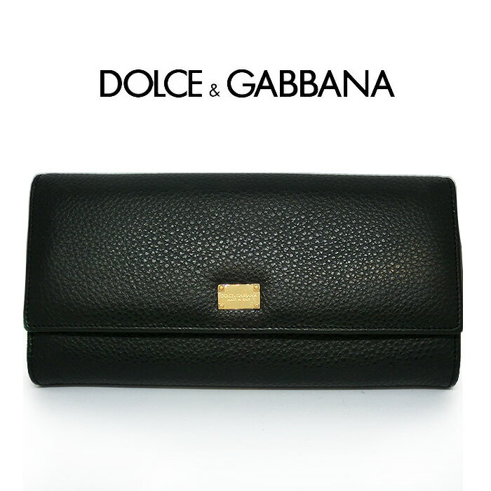 ドルガバ 長財布 ドルチェ＆ガッバーナ DOLCE＆GABBANA コンチネンタルウォレット bi0087b5372 D&G 二つ折り財布 かぶせ蓋 カーフスキン レザー レディース 黒 ブラック 新品 一粒万倍日 天赦日 並行輸入品