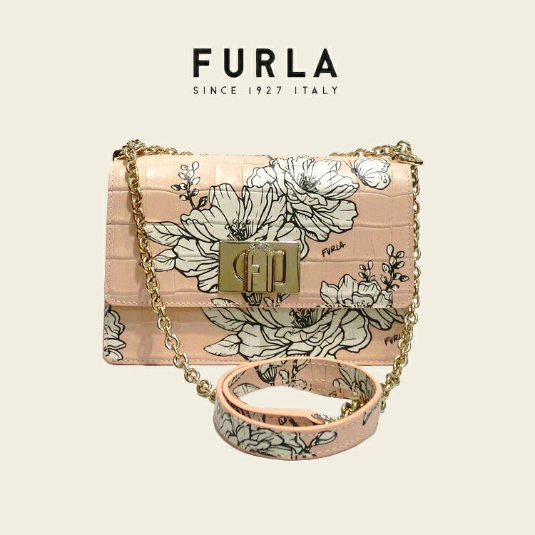 フルラ FURLA ショルダーバッグ bawnacokfi000 tjk00 花柄 レザー ピンクベージュ 新品 並行輸入品