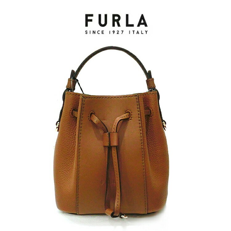 フルラ FURLA ショルダーバッグ 巾着 ミアステラ ミニ ハンドバッグ 2way バケツバッグ レザー FURLA MIASTELLA MINI BUCKET BAG WB00592 BX0053 斜めかけ クロスボディ ななめ 肩掛け 小さい コンパクト ブランドバッグ レディース ブラウン 茶色 無地 並行輸入品(c_)