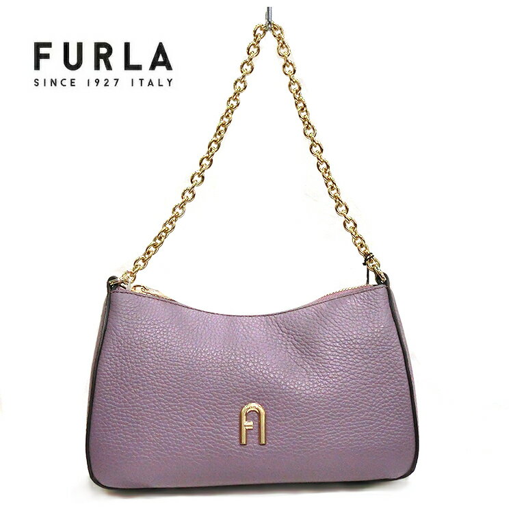 フルラ ショルダーバッグ プリムラ 2way FURLA WB00903 BX0356 Primula MINI C.BODY DOUBLE STRAP クロスボディ 斜め掛け 肩掛け 小さい 小さめ パーティーバッグ ブランドバッグ レディース レザー パープル ゴールド ロゴプレート 女性 無地 シンプル 並行輸入品