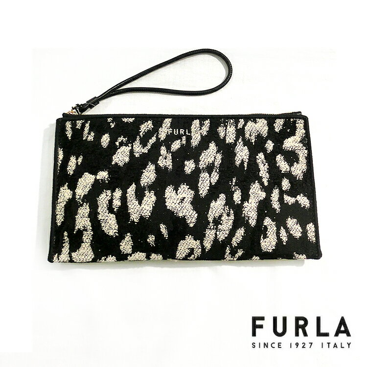 フルラ バッグ FURLA Opportunity Envelope Bag Toni Nero S we00462 ヒョウ柄 ジャカード生地 豹柄 ブラック ミニバッグ マルチケース 薄型 クラッチ セカンドバッグ 小さい ブランドバッグ おしゃれ スリム アニマル 並行輸入品