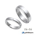 【2本セット】ダイヤ チタンリング fe-fe phiten 刻印 金属アレルギー フェフェ×ファイテン 平打ち チタン製 ペアリング マリッジリング メンズ ...