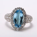 リング アクアマリン PT900 プラチナ 指輪 2.722ct 1石 ダイヤモンド 1.40ct 58石 kine379371sp レディース 鑑別書(ソーテ...