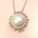 K18WG 白蝶 真珠 ネックレス ダイヤモンド 15.5mm パール 0.20ct レディース ジュエリー 宝石 18金 新品宝石 真珠 レディース メンズ ...