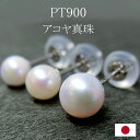 アコヤ真珠 PT900 パール 両耳用 本真珠 プラチナ ピアス スタッドピアス 本パール 4mm 5mm 6月誕生石 レディース 金属アレルギー PT プラチ...
