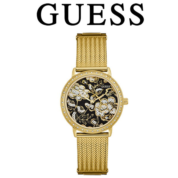 GUESS ゲス 腕時計 時計 レディース フラワーモチーフ 花 WILLOW ウィロー ゴールド ステンレススチールベルト 金属ベルト アナログ watchss 新生活 w0822l2 0091661463457 (ND) 新品 並行輸入品