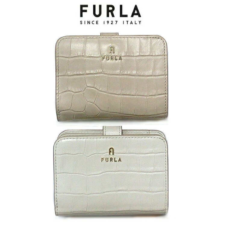 フルラ 二つ折り財布 レディース フルラ 財布 二つ折り財布 FURLA CAMELIA S COMPACT WALLET WP00315 KO0000 1257S COV000 1704S コンパクト財布 折りたたみ財布 ブランド財布 新品 レザー 本革 クロコ 型押し マシュマロ グレージュ レディース 女性 wp00315 並行輸入品