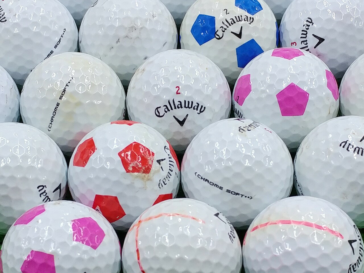 【中古】【Bランク】キャロウェイ CHROME・SOFT 2016年モデル ホワイト 1個 ロストボール ゴルフボール