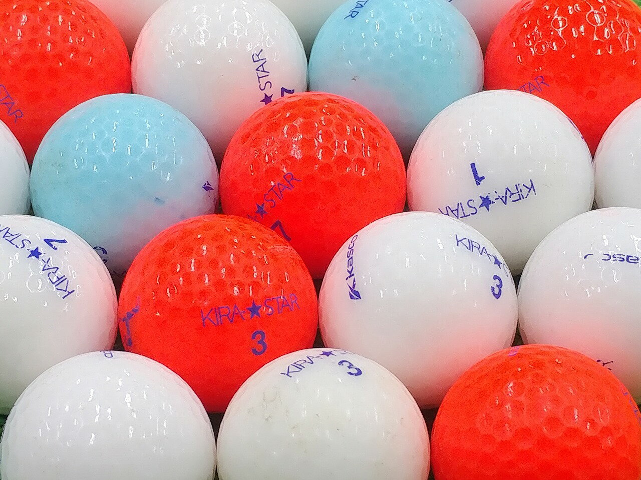 【中古】【Bランク】キャスコ KIRA★STAR 2015年モデル カラー混合 1個 ロストボール ゴルフボール