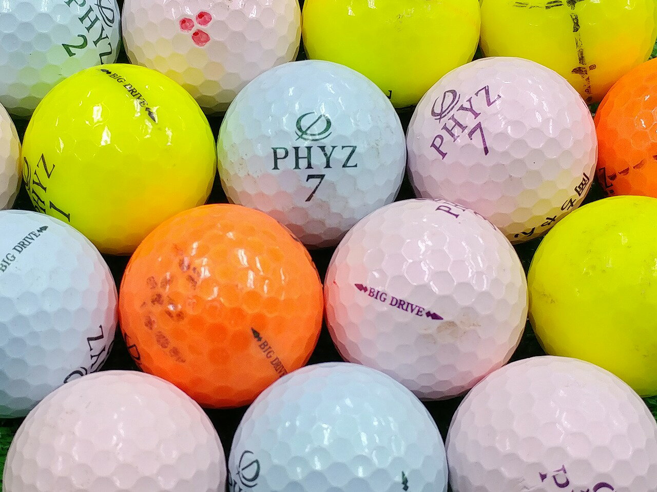 BRIDGESTONE GOLF PHYZ BIG DRAIVE 2017年モデル カラー混合 1個 ロストボール ゴルフボール