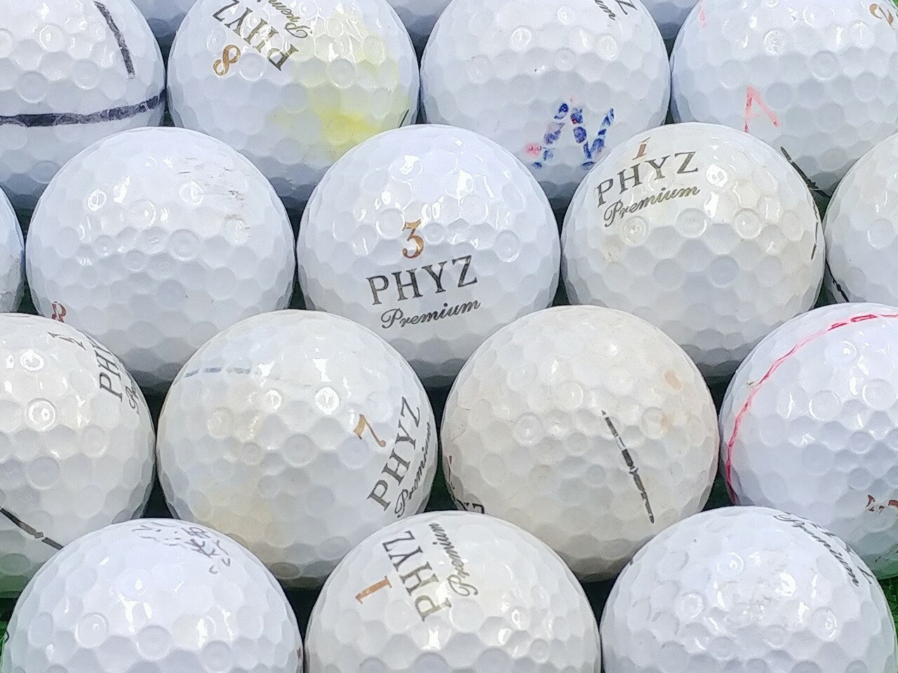【中古】【Bランク】BRIDGESTONE GOLF PHYZ Premium 2014年モデル ゴールドパール 1個 ロストボール ゴルフボール