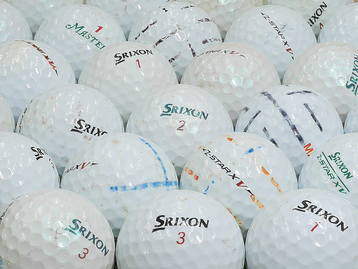【中古】【Bランク】スリクソン Z-STAR XV 2010年モデル ホワイト・ロイヤルグリーン混合 1個 ロストボール ゴルフボール