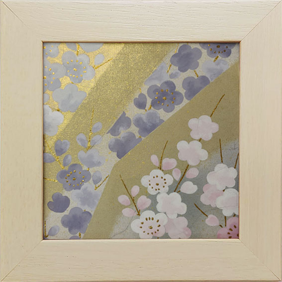 和風の額 壁掛インテリア 西陣織帯原画のアートフレーム 15サイズ 《405》