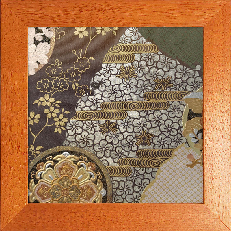 和風の額 壁掛インテリア 西陣織帯原画のアートフレーム 20サイズ 《316》