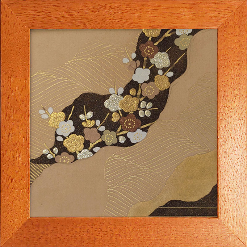 和風の額 壁掛インテリア 西陣織帯原画のアートフレーム 20サイズ 《320》