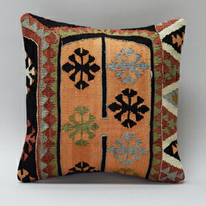 【送料無料】オールドキリムクッションカバー【konya-004】40cm×40cm