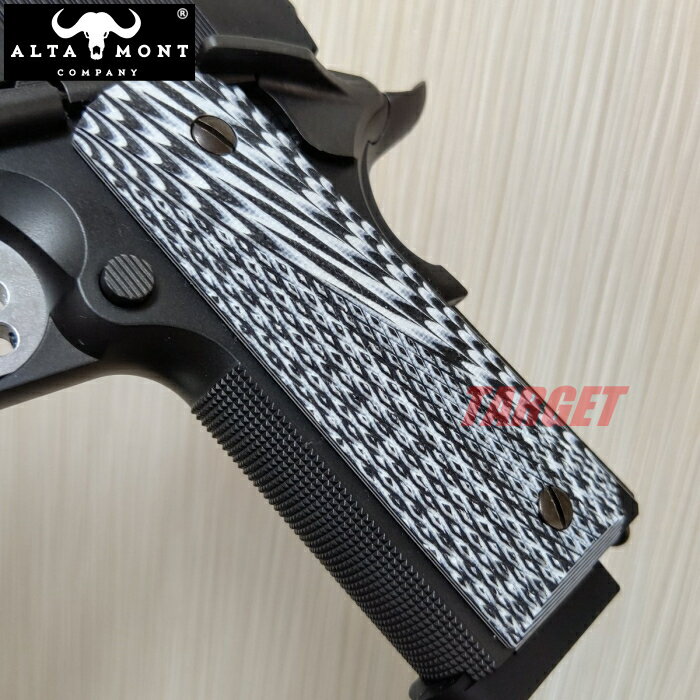 NEW! アルタモント キンバー 1911用 G10グリップ パネル エリート1 ブラックフロスト (ALTAMONT COLT M1911A1 ガバメント)