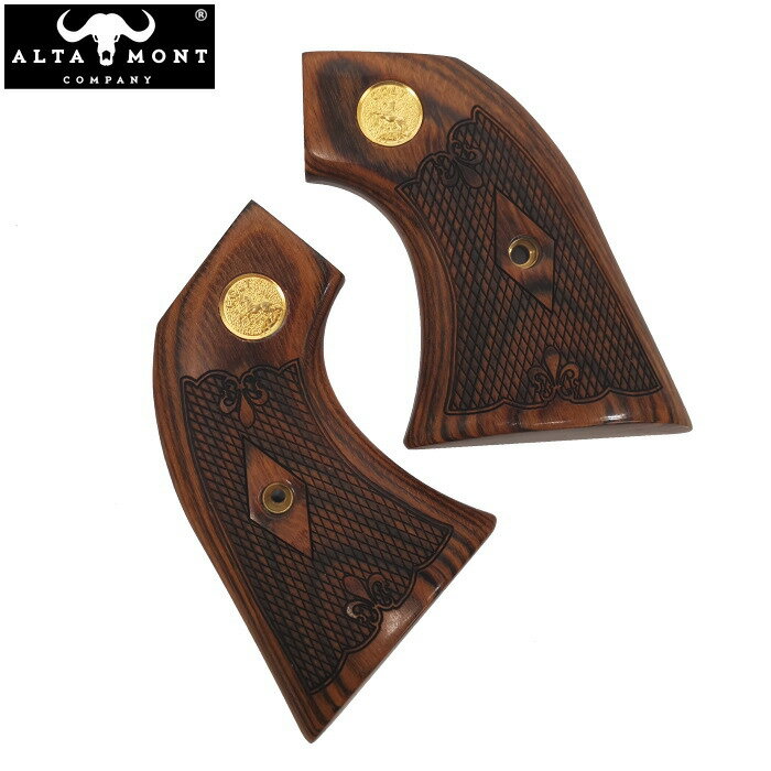 アルタモント ハートフォード製SAA向け 木製グリップ チェッカー メダル付 スーパーウォルナット (ALTAMONT COLT コルト シングルアクションアーミー ピースメーカー)のサムネイル