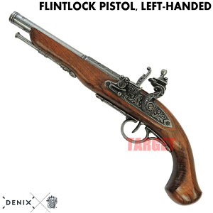 ☆DENIX フリントロックピストル 左手用 グレー 1129/G (デニックス フリントロック式 レプリカ)