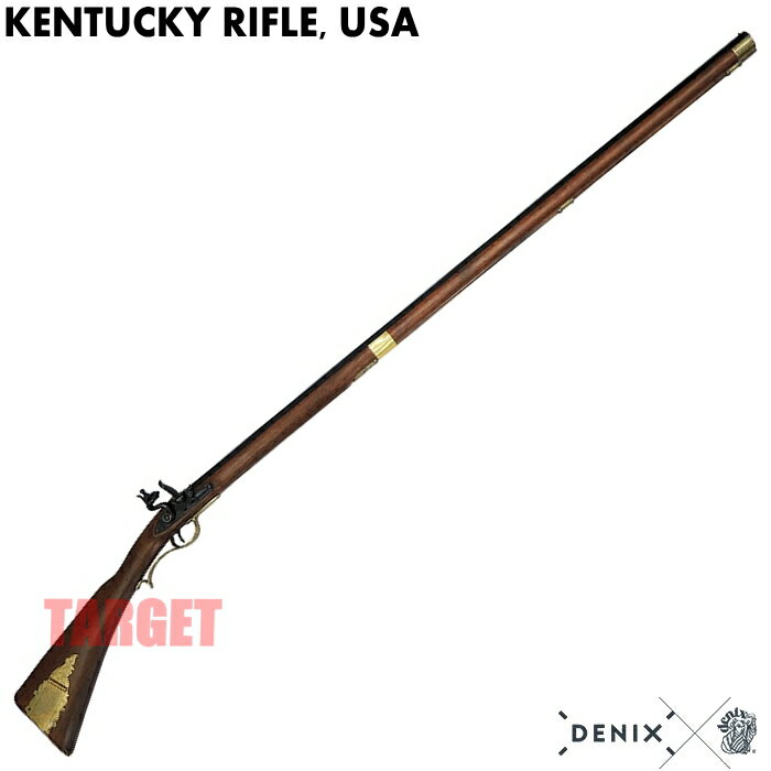 ☆DENIX ケンタッキーライフル アメリカ ブラック/ゴールド 1137 (デニックス フリントロック式 USA レプリカ)