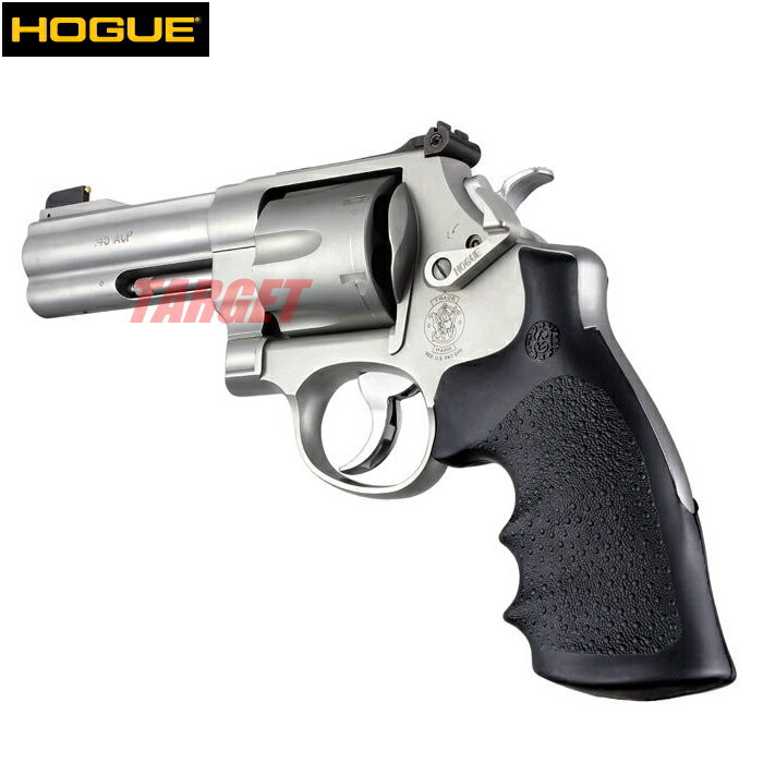 HOGUE S&W Nフレーム ラウンドバット用 コンバージョン ラバーMONOグリップ フィンガーグルーブ ブラック (ホーグ リボルバー ラバーグリップ)