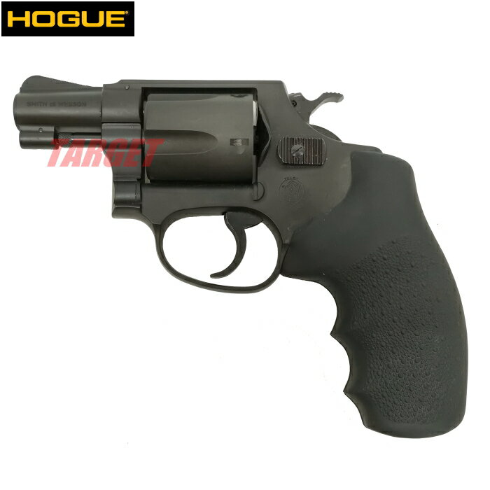 HOGUE S&W Jフレーム ラウンドバット用 ラバーMONOグリップ フィンガーグルーブ ブラック (ホーグ リボルバー ラバーグリップ)