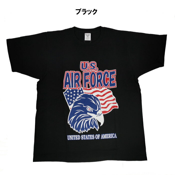 【50%OFF】HOUSTON プリント Tシャツ U.S.AIR FORCE アメリカンイーグル 21500 ホワイト/ブラック/グリーン （ヒューストン PRINT TEE USAF アメカジ ミリタリー 半袖 トップス 夏服 メンズ）