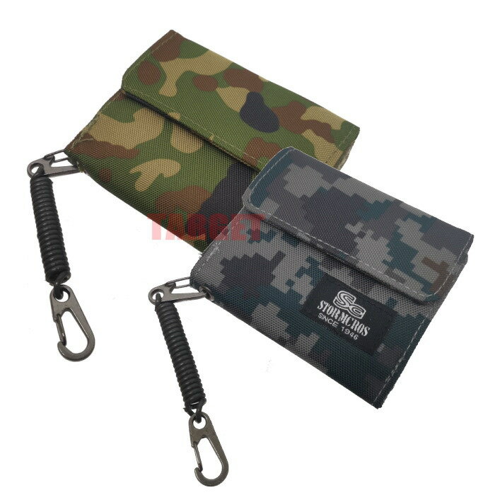 自衛隊 迷彩 二つ折り財布 マジックテープタイプ 小銭入れ/コイルキーチェーン付 陸自迷彩/デジタル迷彩 （陸上自衛隊 陸自 JGSDF 航空自衛隊 空自 JASDF 陸迷彩 デジ迷彩 迷彩柄 カモフラ 折り畳み サイフ メンズ レディース スプリング キーホルダー ベルクロ）のサムネイル