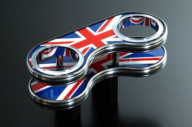 【BUSSELL/バッセル】MINI専用センタードリンクホルダー ユニオンジャック BMW ミニ（R52） RF16.RH16 コンバーチブル