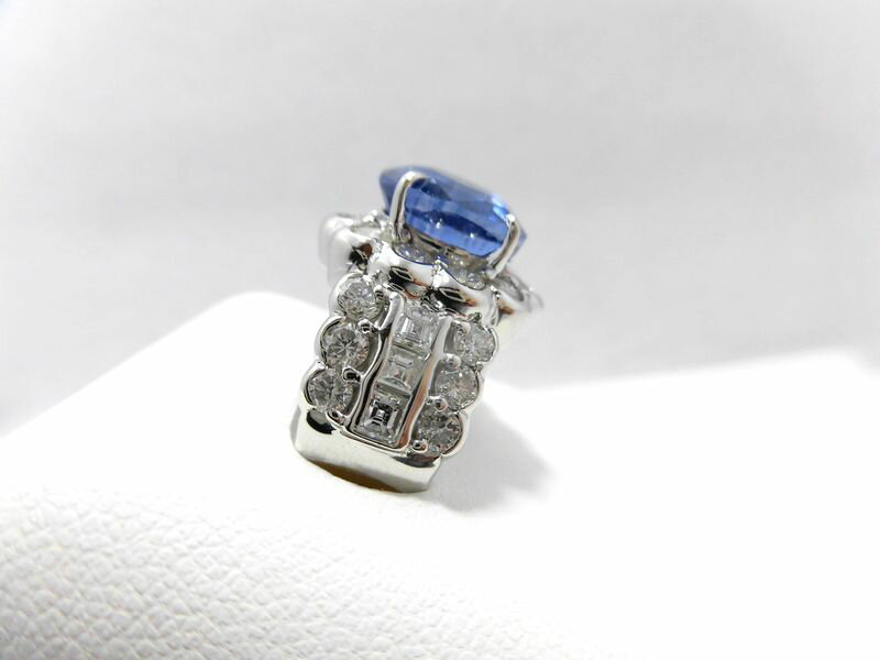 Pt非加熱サファイアダイヤモンドリング/非加熱/S4.71ct D2.54ct/G204/GIA鑑別書付き/ジュエリー/女性用/レディース/プレゼント/ギフト/お買い得/オススメ/送料込み/宝石