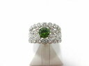 Ptグリーングロッシュガーネットダイヤリング G0.84ct D0.90ct F9683 レディース/プレゼント ギフト お買い得 オススメ 送料込み