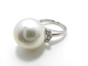 Pt南洋白蝶真珠ダイヤリング パール 15mm D0.28ct F4568 指輪 ring ジュエリー 女性用 レディース プレゼント ギフト お買い得 オススメ 宝石