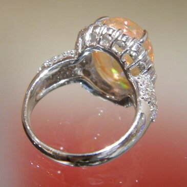 PT枠メキシコオパールリングMOP5.54ct D1.40ct