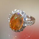 PT枠 メキシコオパールリング MOP4.12ct D1.21ct D4115/リング/指輪/ゆびわ/ring/ジュエリー/女性用/レディース/プレゼント/ギフト/お買い得/オススメ/送料込み/宝石