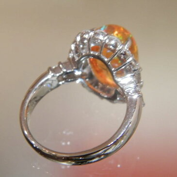 PT枠 メキシコオパールリング MOP4.12ct D1.21ct D4115/リング/指輪/ゆびわ/ring/ジュエリー/女性用/レディース/プレゼント/ギフト/お買い得/オススメ/送料込み/宝石