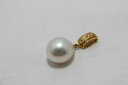 K18WG白蝶真珠ダイヤネックレストップ 12mm お買い得
