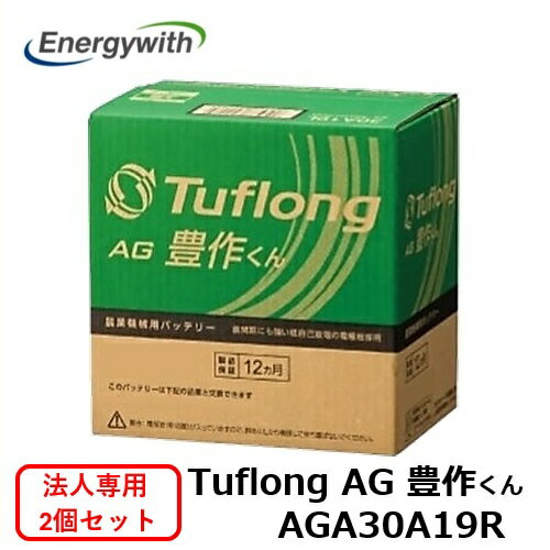 【法人専用 2個セット】Tuflong (エナジーウィズ) 国産車バッテリー 農業機械用 (Tuflong AG 豊作くん) AGA 30A19R