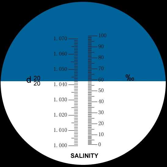 1年メーカー保証温度補正海水濃度屈折計海水比重計 正確な比重を簡単に測定 試料1 2滴たらして一発測定しかも正確